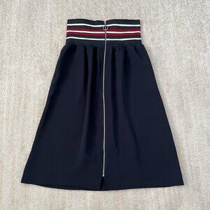 Zara Striped Knit Pull On Midi Skirt M